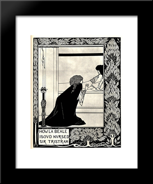 How La Beale Isoud Nursed Sir Tristram 20x24 Black Modern Wood Framed Art Print Poster by Beardsley, Aubrey