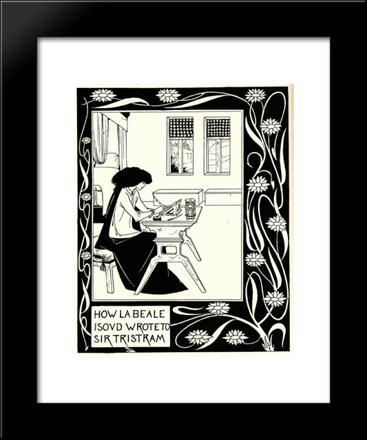 How La Beale Isoud Wrote To Sir Tristram 20x24 Black Modern Wood Framed Art Print Poster by Beardsley, Aubrey