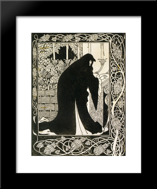 How Queen Guenever Made Her A Nun 20x24 Black Modern Wood Framed Art Print Poster by Beardsley, Aubrey