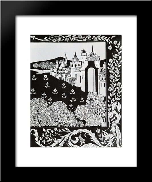 How Queen Guenever Rode On Maying Ii 20x24 Black Modern Wood Framed Art Print Poster by Beardsley, Aubrey
