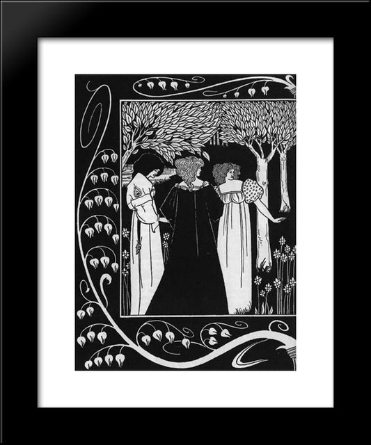 How Sir Launcelot Was Known By Dame Elaine I 20x24 Black Modern Wood Framed Art Print Poster by Beardsley, Aubrey