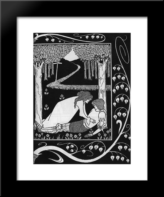 How Sir Launcelot Was Known By Dame Elaine Ii 20x24 Black Modern Wood Framed Art Print Poster by Beardsley, Aubrey