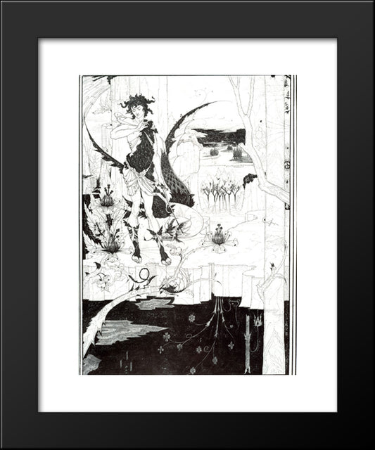 Illustration To Siegfried, Act Ii 20x24 Black Modern Wood Framed Art Print Poster by Beardsley, Aubrey