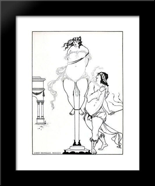 Juvenal Scourging Woman 20x24 Black Modern Wood Framed Art Print Poster by Beardsley, Aubrey