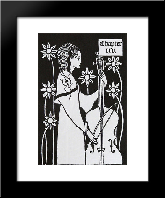 Lady With Cello 20x24 Black Modern Wood Framed Art Print Poster by Beardsley, Aubrey