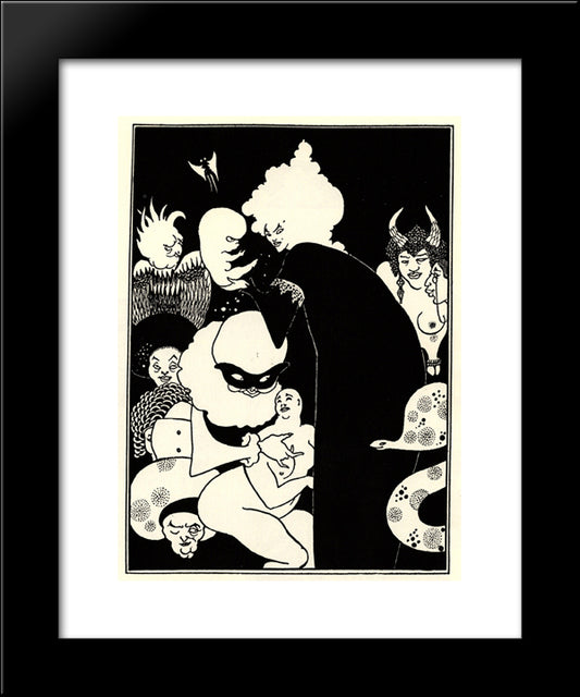 Lucians Strange Creatures 20x24 Black Modern Wood Framed Art Print Poster by Beardsley, Aubrey
