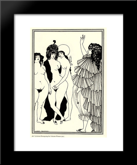 Lysistrata Haranguing The Athenian Women 20x24 Black Modern Wood Framed Art Print Poster by Beardsley, Aubrey