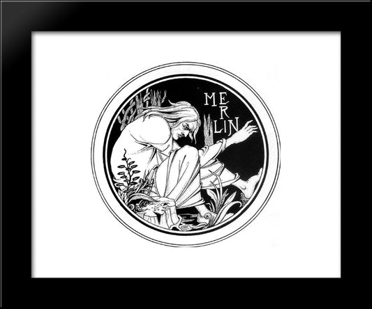 Merlin 20x24 Black Modern Wood Framed Art Print Poster by Beardsley, Aubrey