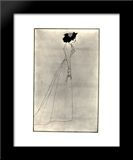 Mrs Patrick Campbell 20x24 Black Modern Wood Framed Art Print Poster by Beardsley, Aubrey