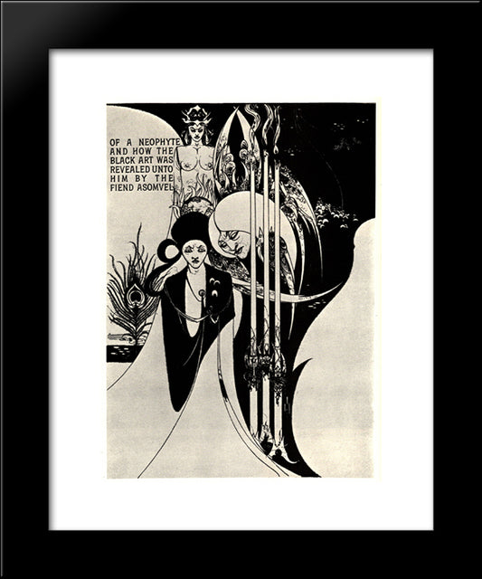 Of A Neophyte And How The Black Art Was Revealed Unto Him 20x24 Black Modern Wood Framed Art Print Poster by Beardsley, Aubrey
