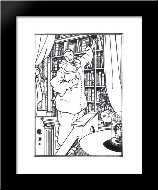 Pierrot 20x24 Black Modern Wood Framed Art Print Poster by Beardsley, Aubrey