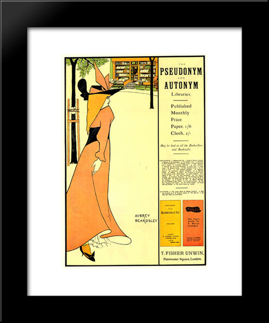 Publicity Poster For 'The Yellow Book' 20x24 Black Modern Wood Framed Art Print Poster by Beardsley, Aubrey