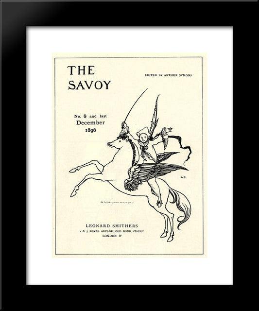 Puck On Pegasus 20x24 Black Modern Wood Framed Art Print Poster by Beardsley, Aubrey