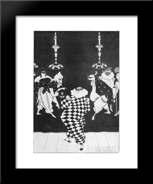 Scarlet Pastorale 20x24 Black Modern Wood Framed Art Print Poster by Beardsley, Aubrey