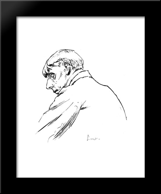 Self-Portait 20x24 Black Modern Wood Framed Art Print Poster by Beardsley, Aubrey