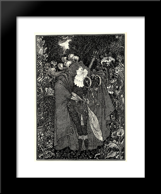 The Abbe Fanfreluche 20x24 Black Modern Wood Framed Art Print Poster by Beardsley, Aubrey