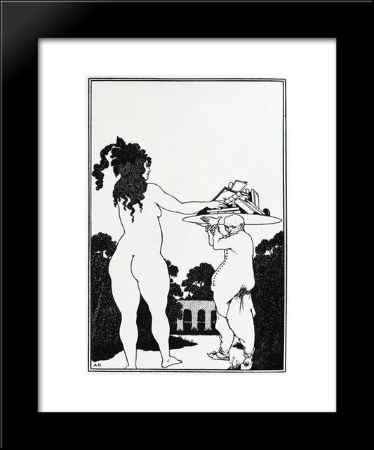 The Artist' Bookplate 20x24 Black Modern Wood Framed Art Print Poster by Beardsley, Aubrey