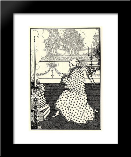 The Baron'S Prayer 20x24 Black Modern Wood Framed Art Print Poster by Beardsley, Aubrey