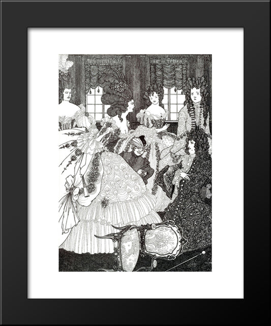 The Battle Of The Beaux And The Belles 20x24 Black Modern Wood Framed Art Print Poster by Beardsley, Aubrey
