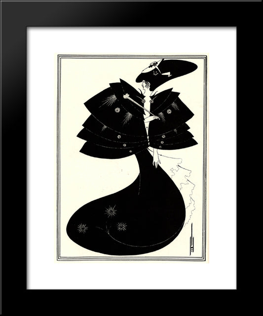 The Black Cape 20x24 Black Modern Wood Framed Art Print Poster by Beardsley, Aubrey