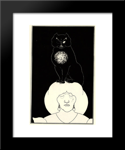 The Black Cat 20x24 Black Modern Wood Framed Art Print Poster by Beardsley, Aubrey