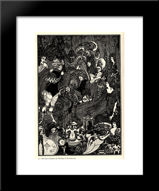 The Cave Of Spleen 20x24 Black Modern Wood Framed Art Print Poster by Beardsley, Aubrey