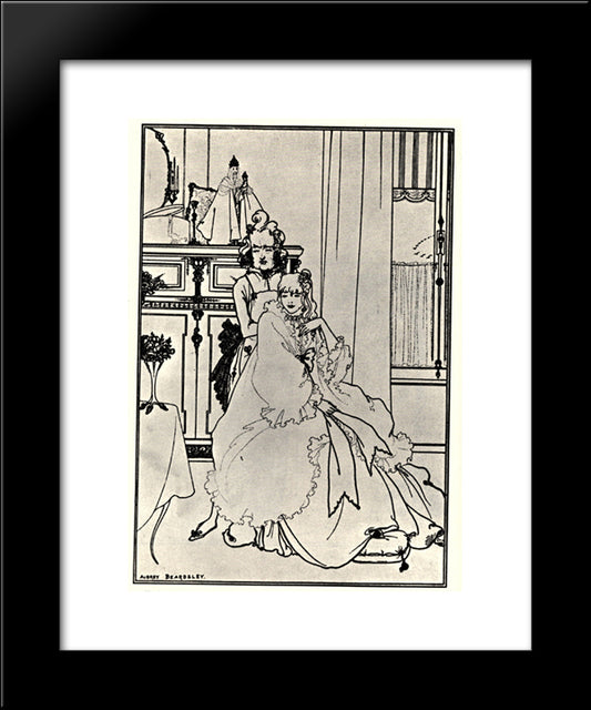 The Coiffing 20x24 Black Modern Wood Framed Art Print Poster by Beardsley, Aubrey