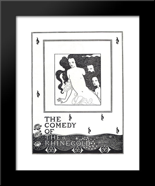 The Comedy Of The Rhinegold, Frontispiece 20x24 Black Modern Wood Framed Art Print Poster by Beardsley, Aubrey