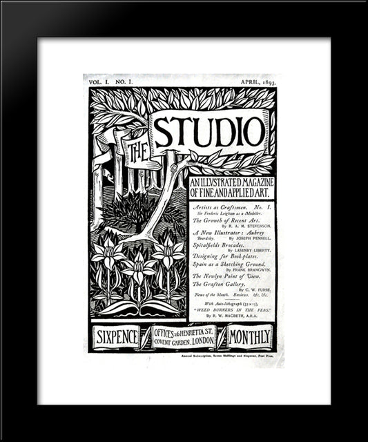 The Cover Of The Studio Volume 1 20x24 Black Modern Wood Framed Art Print Poster by Beardsley, Aubrey