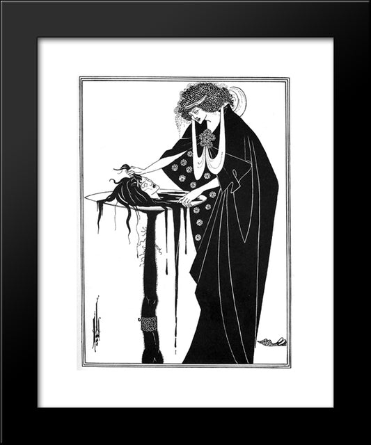 The Dancer'S Reward 20x24 Black Modern Wood Framed Art Print Poster by Beardsley, Aubrey