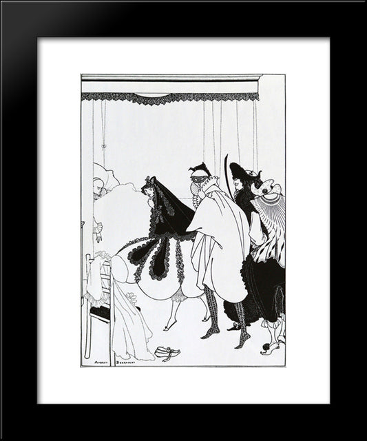 The Death Of Pierrot 20x24 Black Modern Wood Framed Art Print Poster by Beardsley, Aubrey