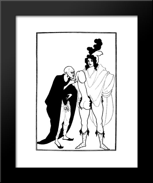 The Examination Of The Herald 20x24 Black Modern Wood Framed Art Print Poster by Beardsley, Aubrey