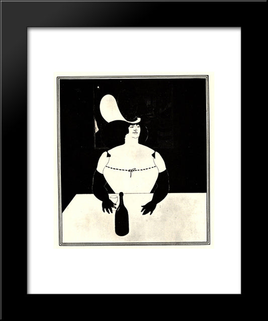 The Fat Woman 20x24 Black Modern Wood Framed Art Print Poster by Beardsley, Aubrey