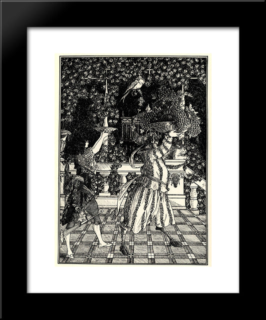 The Fruit Bearers 20x24 Black Modern Wood Framed Art Print Poster by Beardsley, Aubrey