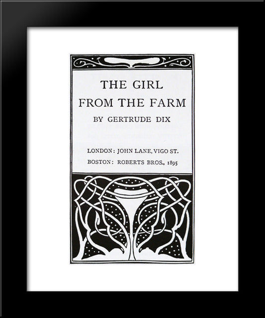 The Girl From The Farm 20x24 Black Modern Wood Framed Art Print Poster by Beardsley, Aubrey