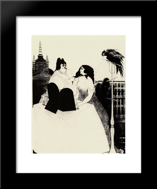 The Lady At The Dressing Table 20x24 Black Modern Wood Framed Art Print Poster by Beardsley, Aubrey