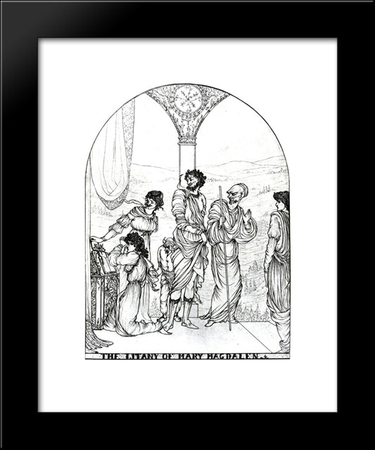 The Litany Of Mary Magdalen 20x24 Black Modern Wood Framed Art Print Poster by Beardsley, Aubrey
