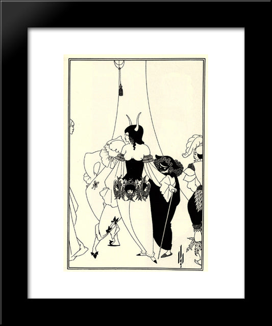 The Mask Of The Red Death 20x24 Black Modern Wood Framed Art Print Poster by Beardsley, Aubrey