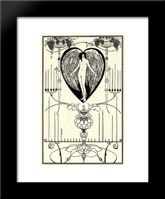 The Mirror Of Love 20x24 Black Modern Wood Framed Art Print Poster by Beardsley, Aubrey