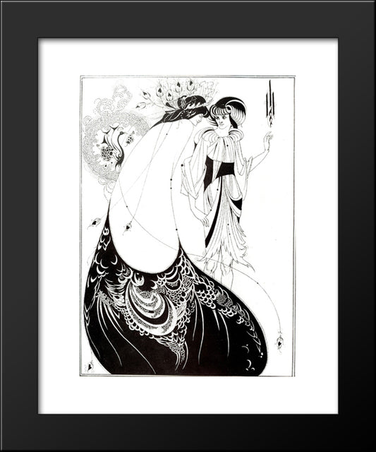 The Peacock Skirt 20x24 Black Modern Wood Framed Art Print Poster by Beardsley, Aubrey