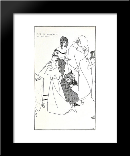 The Repentance Of Mrs... 20x24 Black Modern Wood Framed Art Print Poster by Beardsley, Aubrey