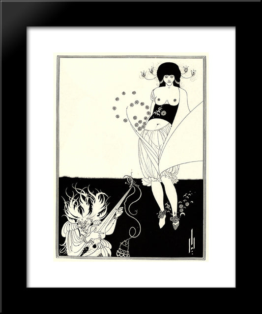 The Stomach Dance 20x24 Black Modern Wood Framed Art Print Poster by Beardsley, Aubrey