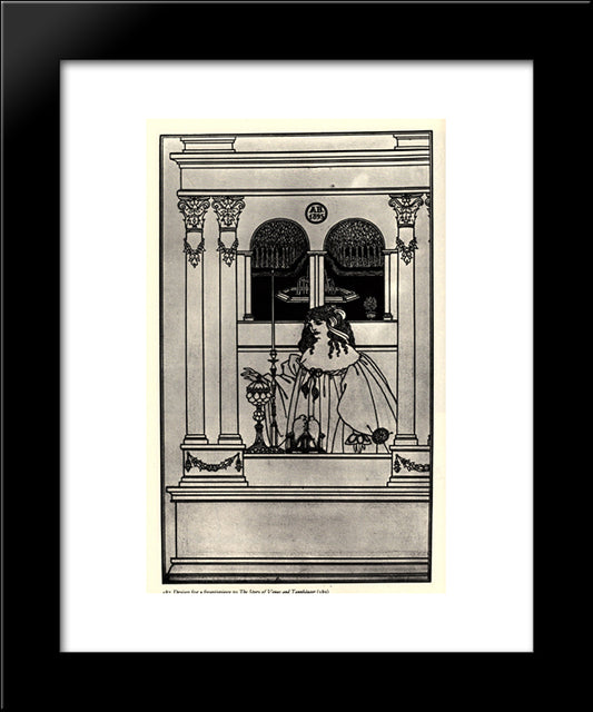 The Story Of Venus And Tannhaeuse, Frontispiece 20x24 Black Modern Wood Framed Art Print Poster by Beardsley, Aubrey