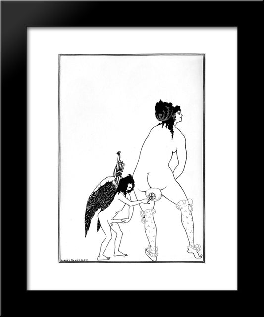 The Toilet Of Lampito 20x24 Black Modern Wood Framed Art Print Poster by Beardsley, Aubrey