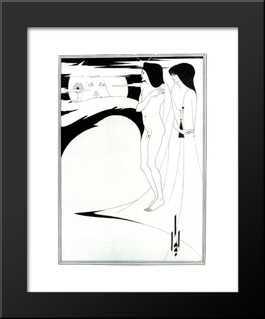 The Woman In The Moon 20x24 Black Modern Wood Framed Art Print Poster by Beardsley, Aubrey