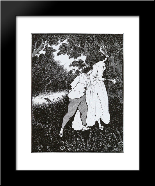 Three Musicians 20x24 Black Modern Wood Framed Art Print Poster by Beardsley, Aubrey