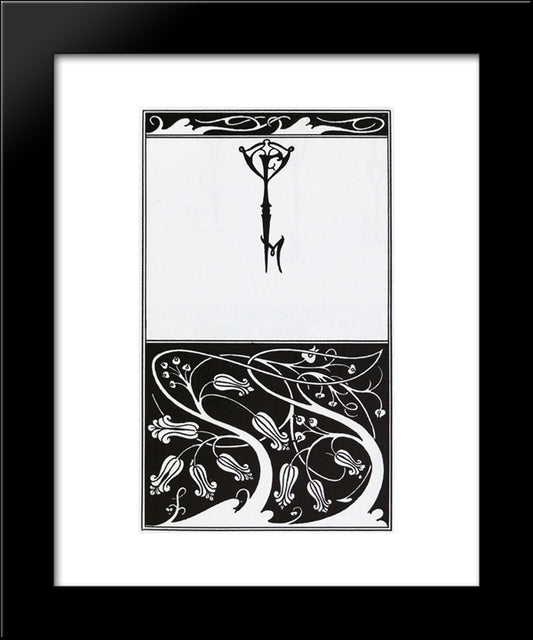 Title Page And Key Monogram Of The Mountain Lover 20x24 Black Modern Wood Framed Art Print Poster by Beardsley, Aubrey