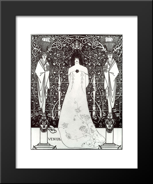Venus Between Terminal Gods 20x24 Black Modern Wood Framed Art Print Poster by Beardsley, Aubrey