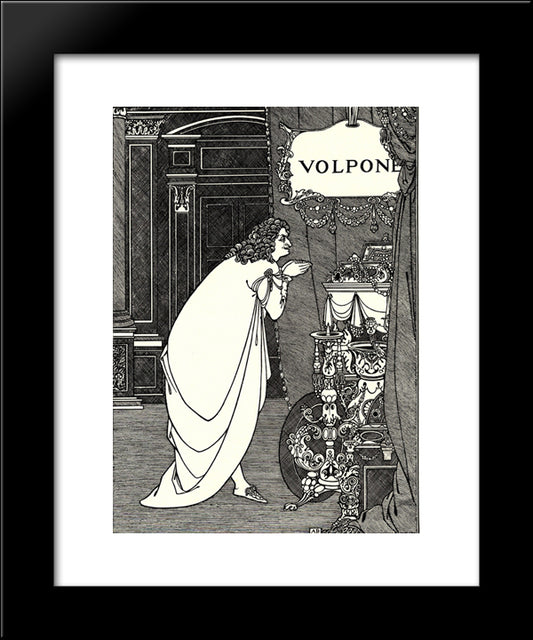 Volpone Adoring His Treasures 20x24 Black Modern Wood Framed Art Print Poster by Beardsley, Aubrey