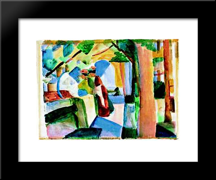 At The Cemetery 20x24 Black Modern Wood Framed Art Print Poster by Macke, August